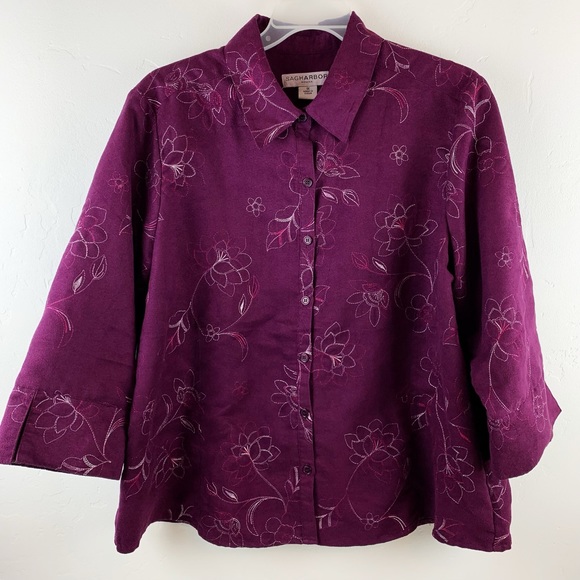 Sag Harbor Tops - Beautiful Sueded Embroidered Top